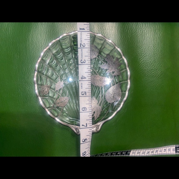 Silver City Silver Overlay Shell Dish Plate Bowl Clear Scalloped Candy Dish - Picture 6 of 7